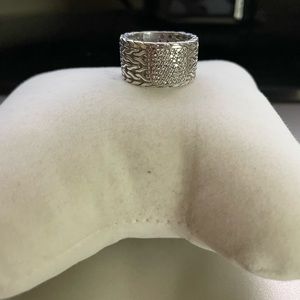 John Hardy One Karat pave’ diamond and silver men’s ring